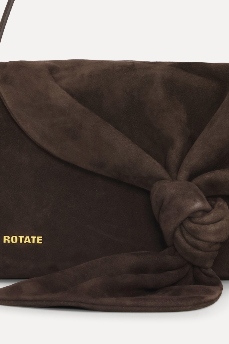ROTATE Suede knot scarf bag Chocolate torte