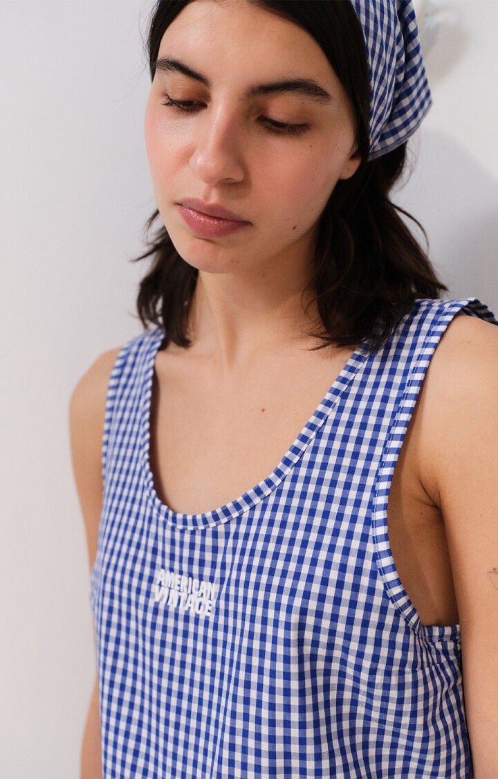 American Vintage EKI12A Jumpsuit Vichy bleu