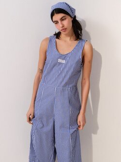 American Vintage EKI12A Jumpsuit Vichy bleu