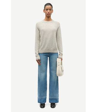 Samsoe Samsoe Boston O-neck trui Overcast mel