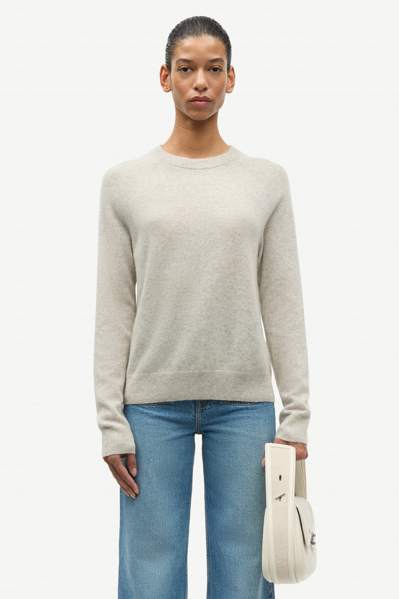 Samsoe Samsoe Boston O-neck Overcast mel