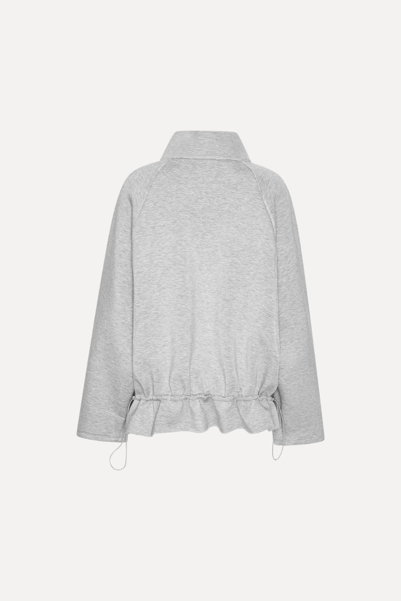 ROTATE Scuba half zip Light grey melange