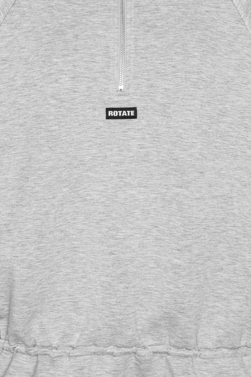 ROTATE Scuba half zip Light grey melange
