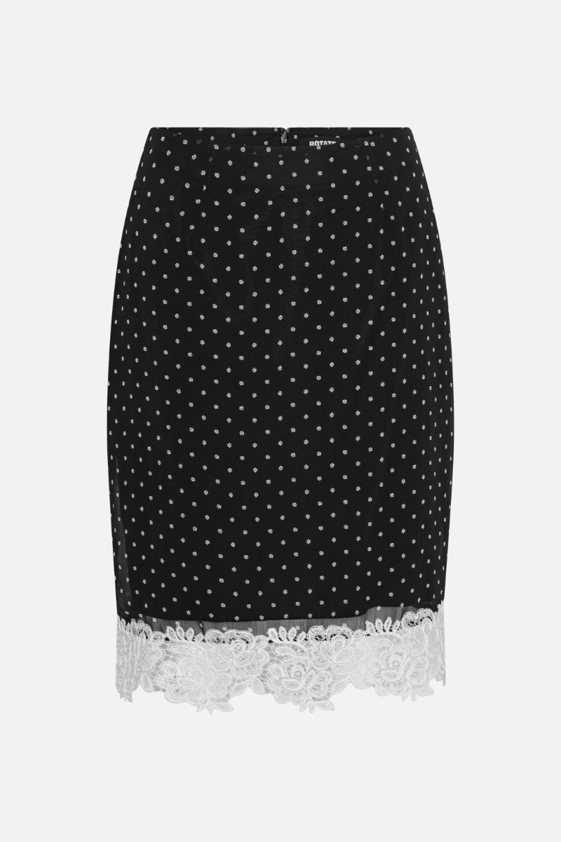 ROTATE Laceband pencilskirt Black