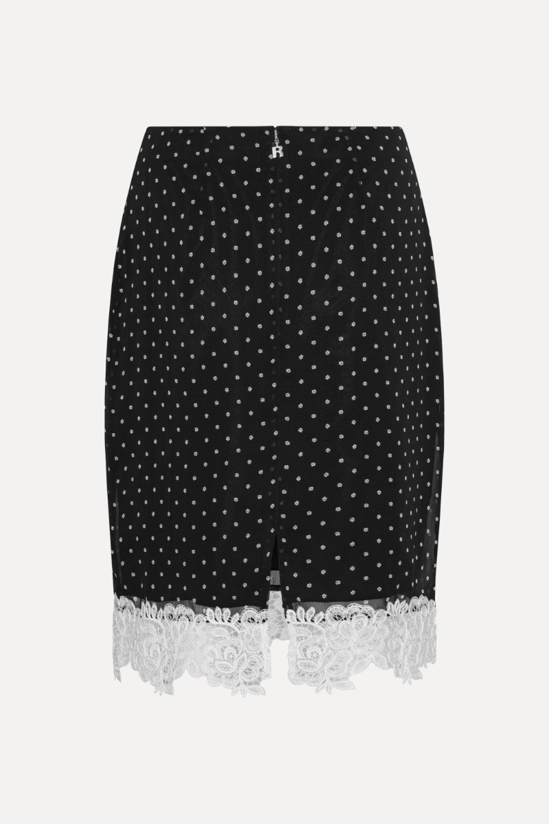 ROTATE Laceband pencilskirt Black