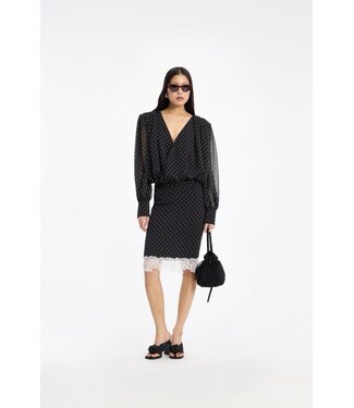 ROTATE Laceband pencilskirt Black