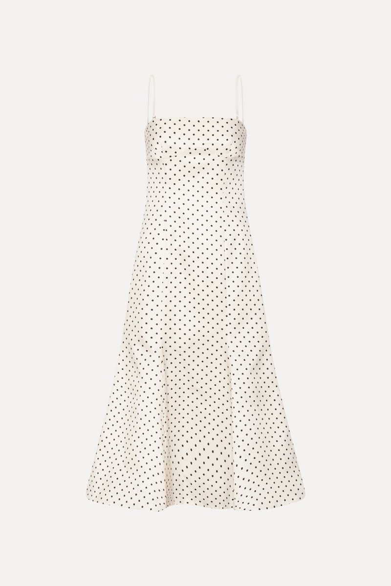 ROTATE Polka dot midi dress Dot aop