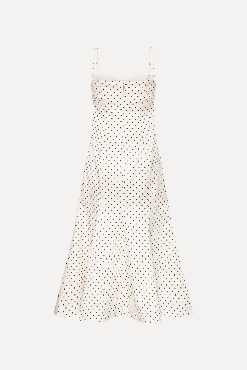 ROTATE Polka dot midi dress Dot aop