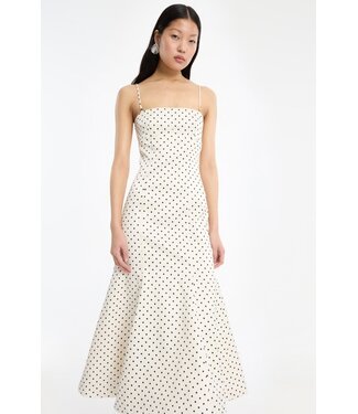 ROTATE Polka dot midi dress Dot aop