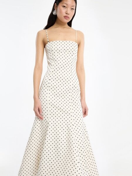 ROTATE Polka dot midi dress Dot aop