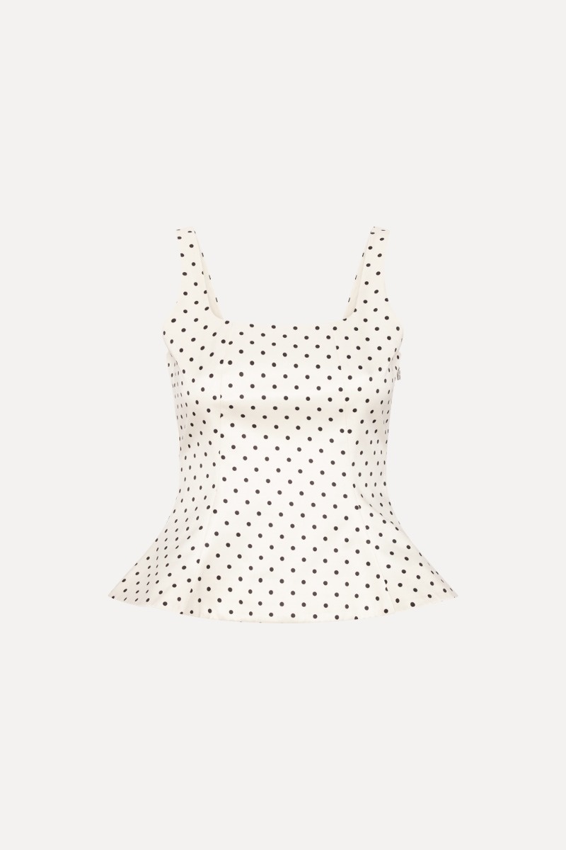 ROTATE Polka dot sleeveless top Dot aop