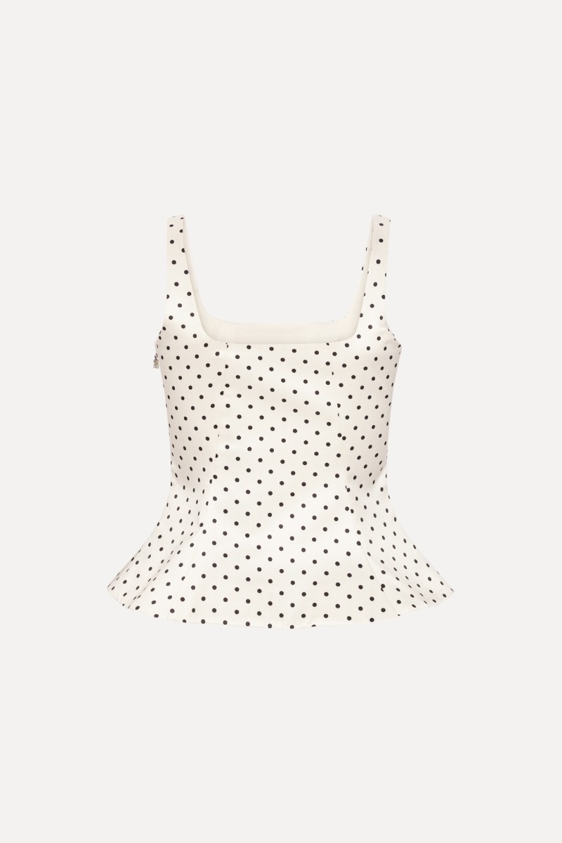 ROTATE Polka dot sleeveless top Dot aop