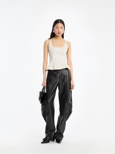ROTATE Polka dot sleeveless top Dot aop