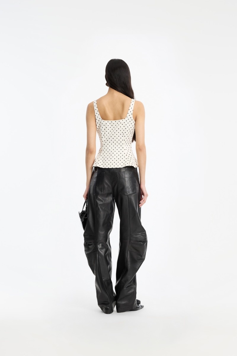ROTATE Polka dot sleeveless top Dot aop