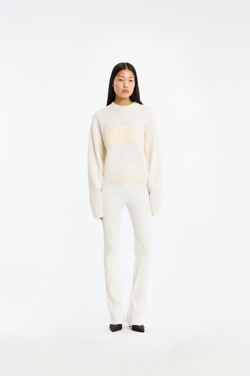 ROTATE Crewneck sweater Egret