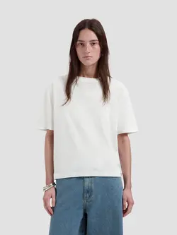 OLAF Retro logo linen boxy tee Off white