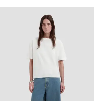 OLAF Retro logo linen boxy tee Off white
