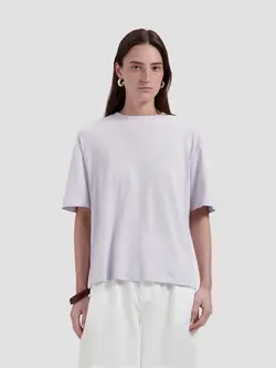 OLAF Retro logo linen boxy tee Purple