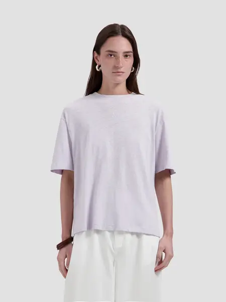 OLAF Retro logo linen boxy tee Purple
