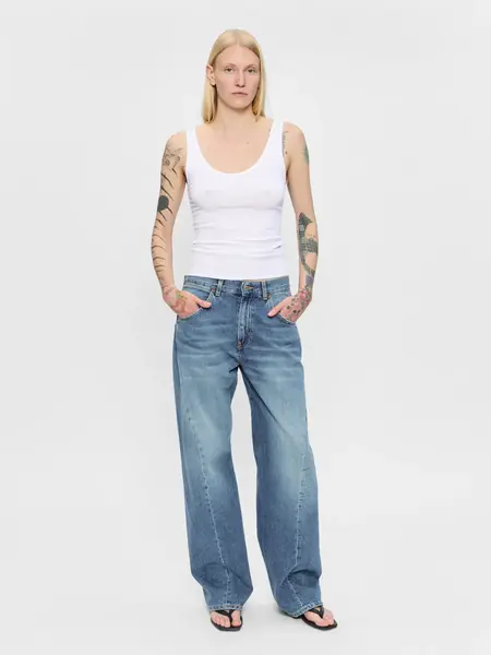 6397 Big twisted seam  Soft mid blue