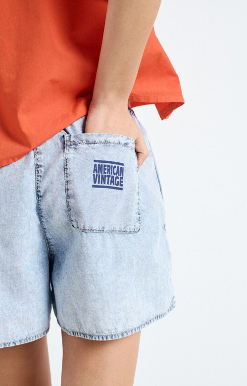American Vintage PAY09 shorts Blue snow