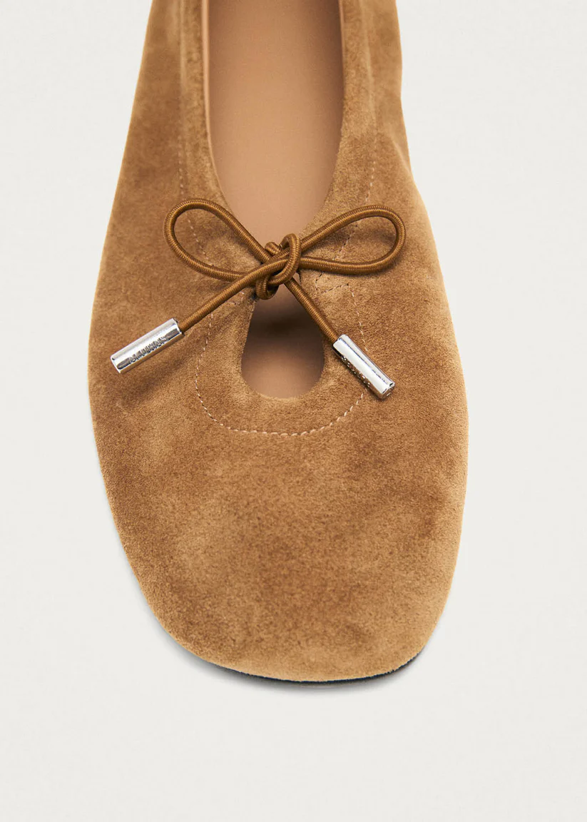 Alohas Rosalind Suede tan leather ballet flats