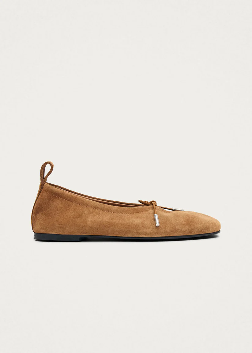 Alohas Rosalind Suede tan leather ballet flats