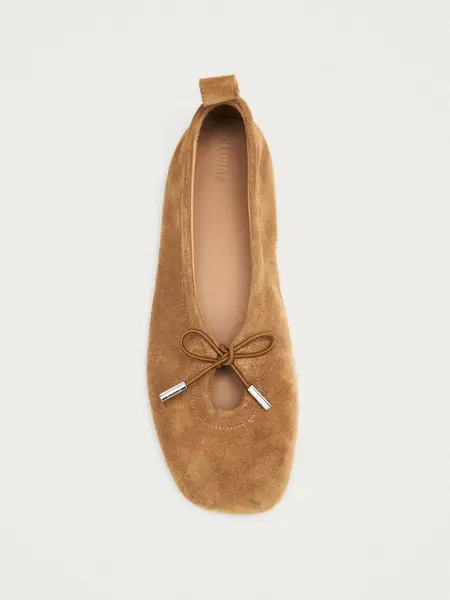 Alohas Rosalind Suede tan leather ballet flats