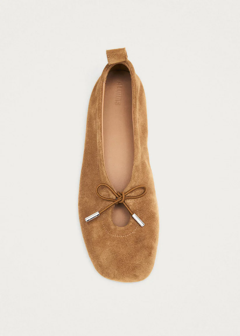 Alohas Rosalind Suede tan leather ballet flats