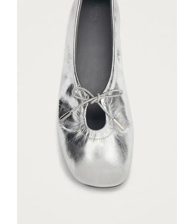 Alohas Rosalind Shimmer silver leather ballet flats