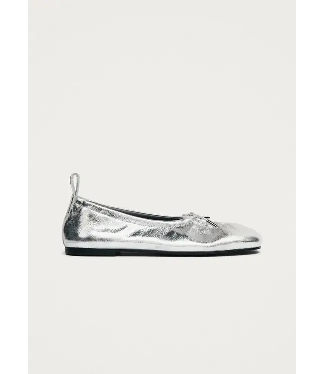 Alohas Rosalind Shimmer silver leather ballet flats