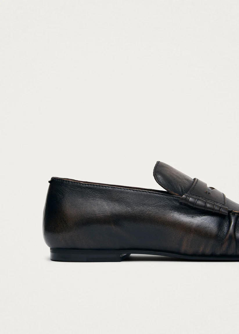 Alohas Aven Vintage effect brown leather loafers
