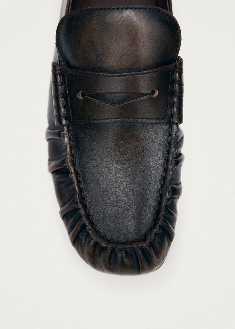 Alohas Aven Vintage effect brown leather loafers