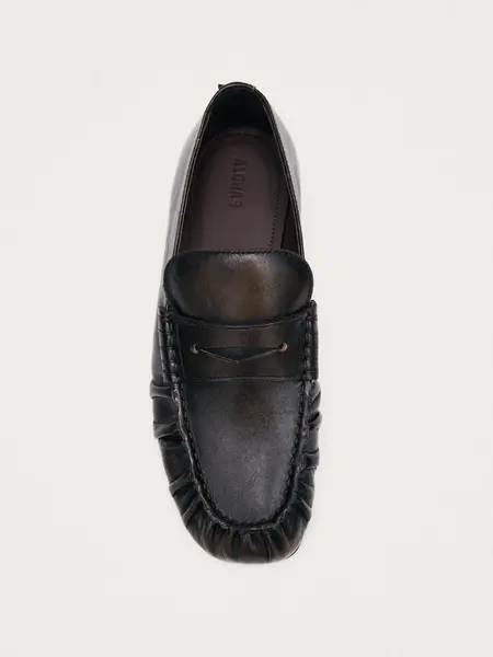 Alohas Aven Vintage effect brown leather loafers