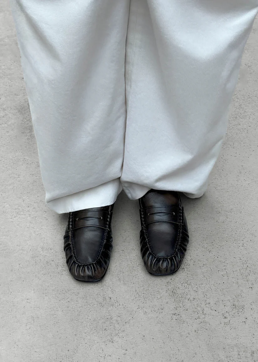 Alohas Aven Vintage effect brown leather loafers