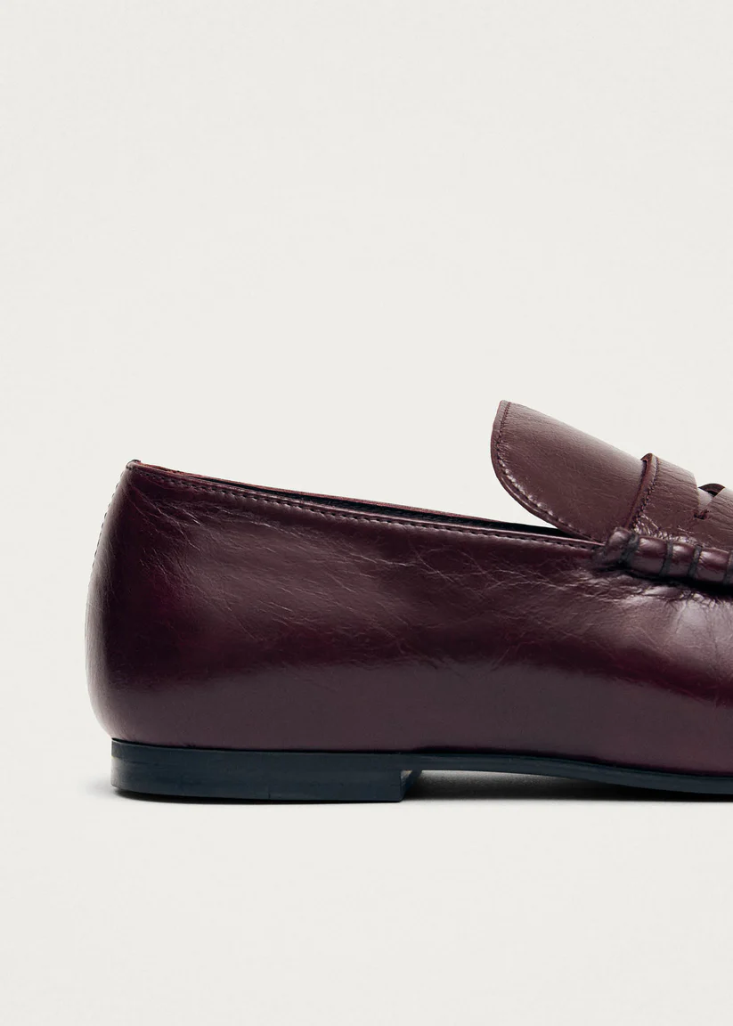 Alohas Aven Rift burgundy leather loafers