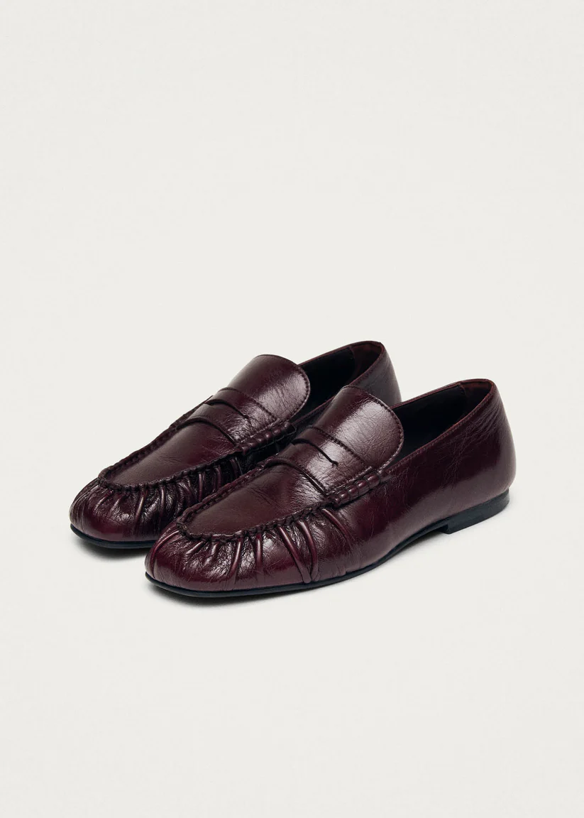 Alohas Aven Rift burgundy leather loafers