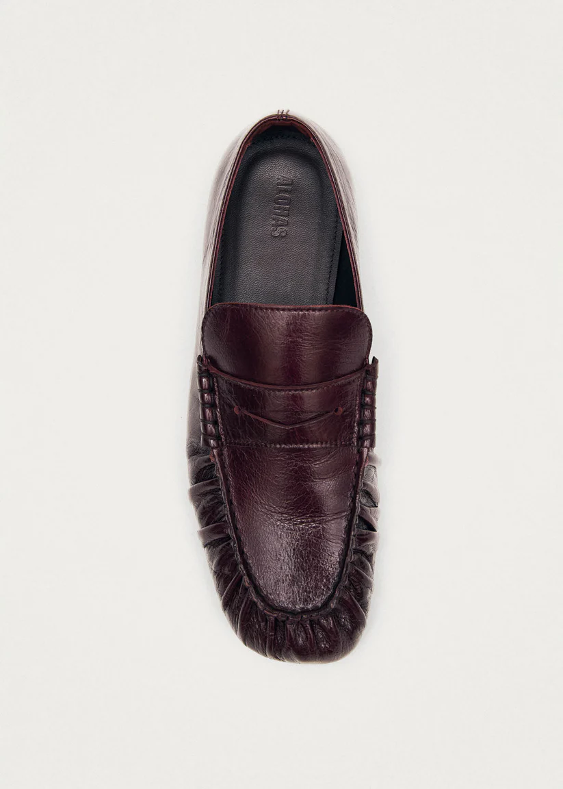 Alohas Aven Rift burgundy leather loafers