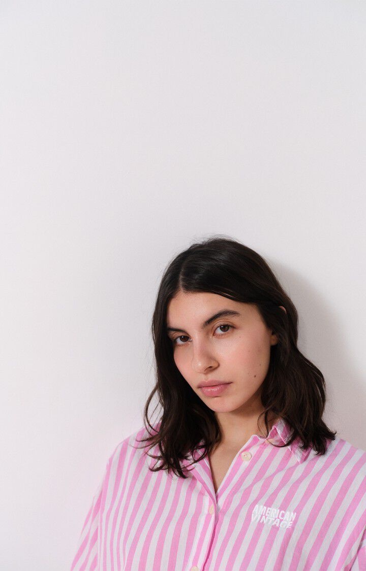 American Vintage VEX06A shirt Rayures rose