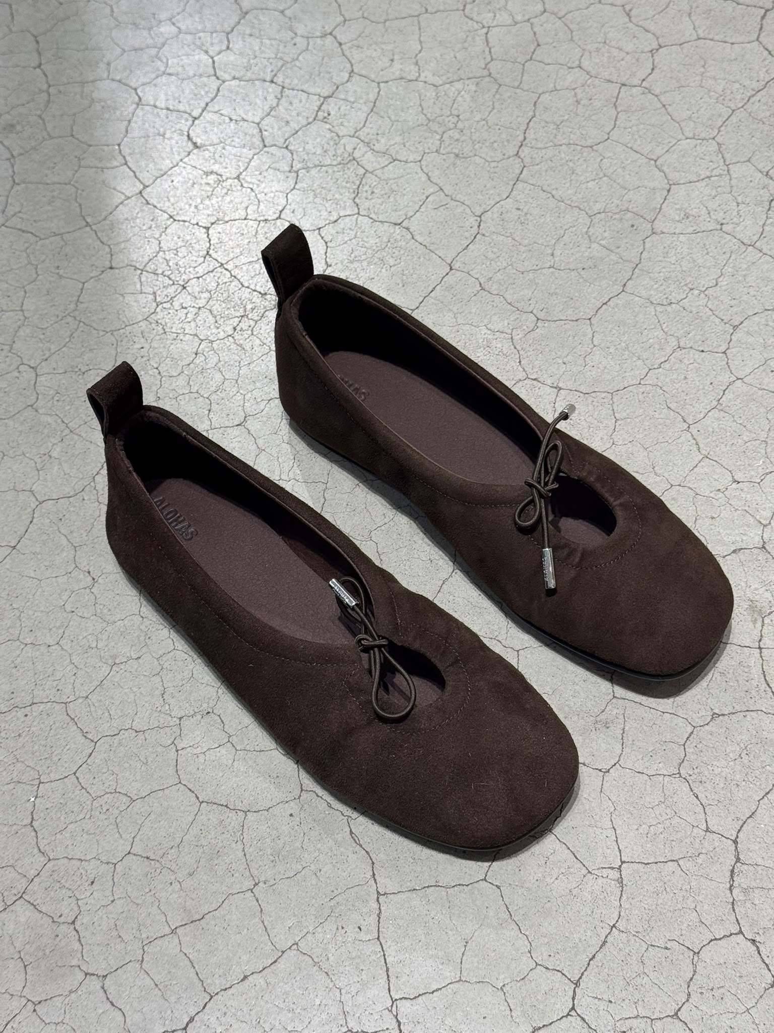 Alohas Rosalind Recycled brown leather ballet flats