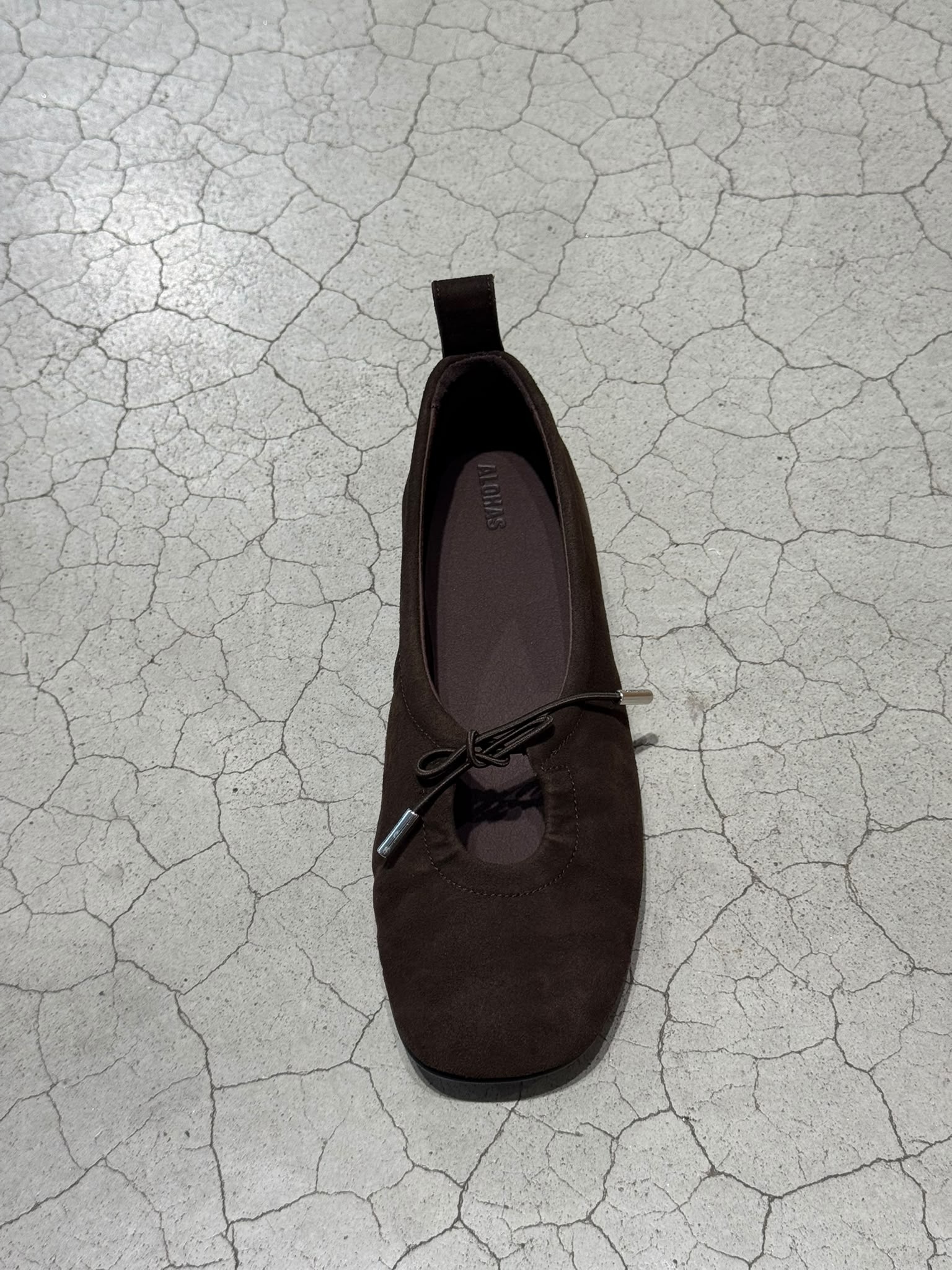 Alohas Rosalind Recycled brown leather ballet flats
