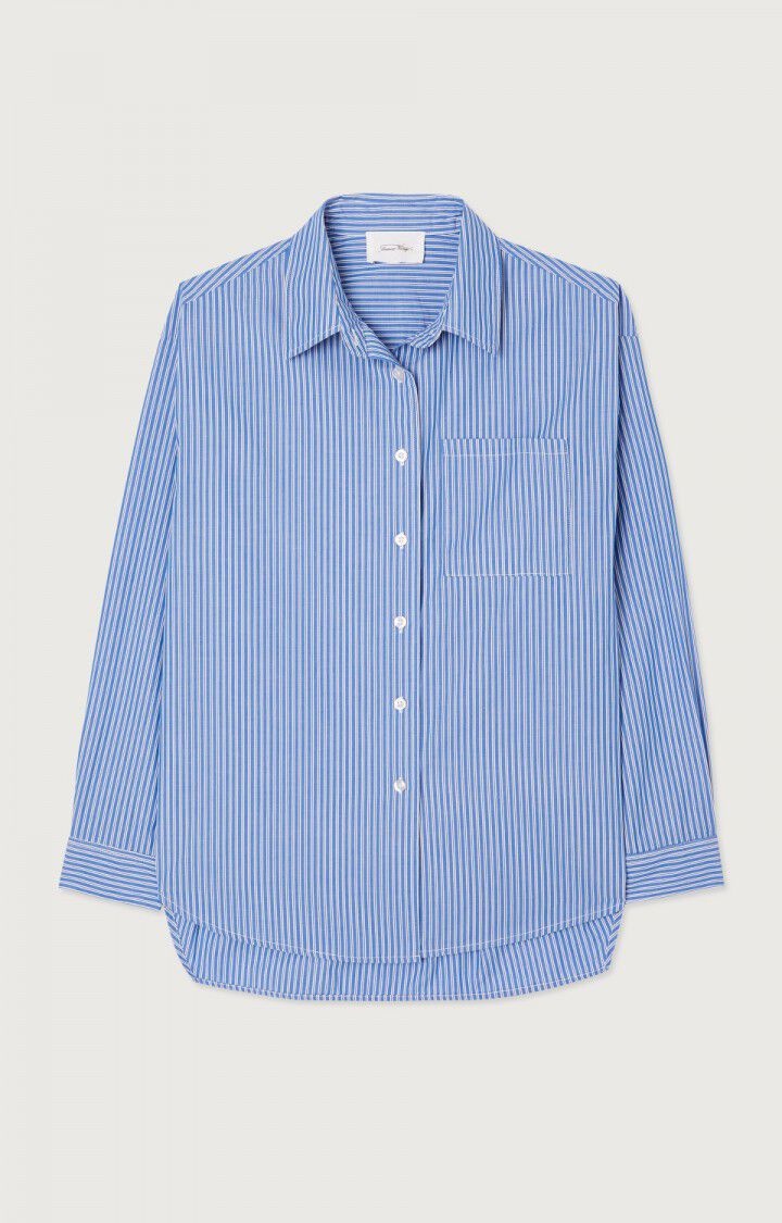 American Vintage ZAT06A shirt Rayures aqua