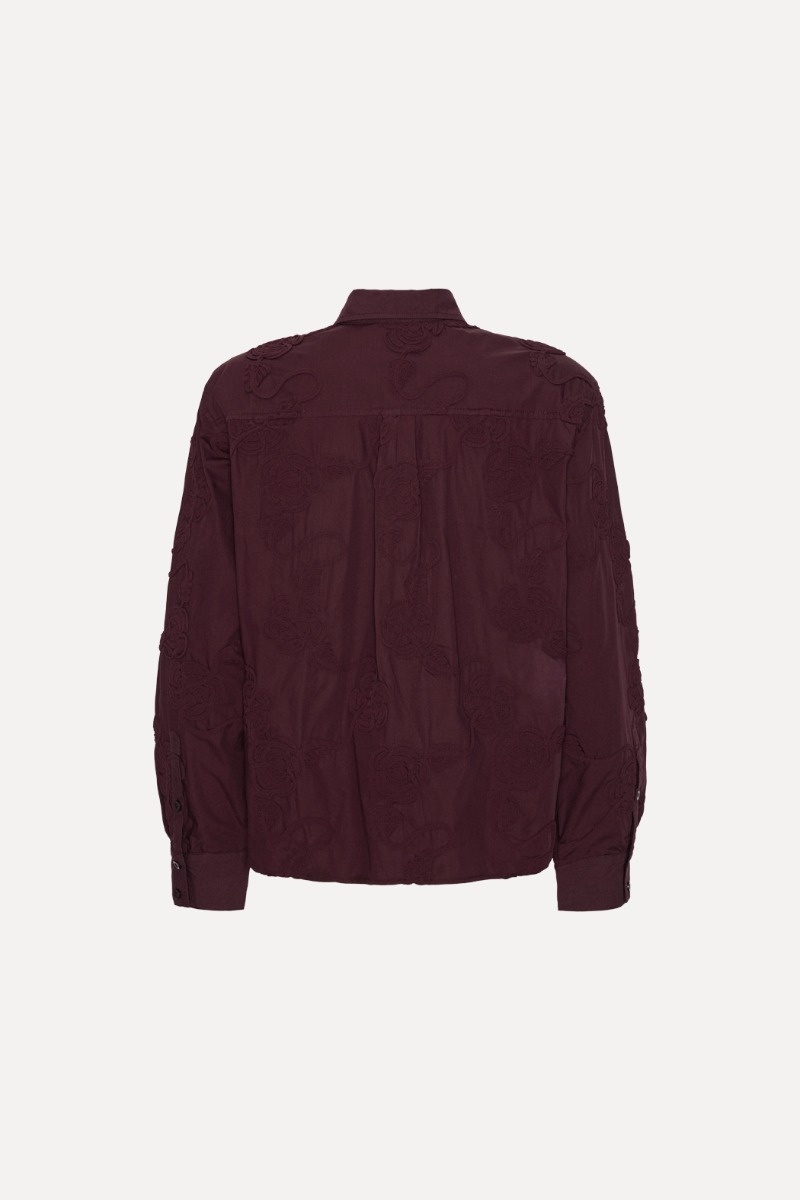 ROTATE Flower oversized shirt Zinfandel