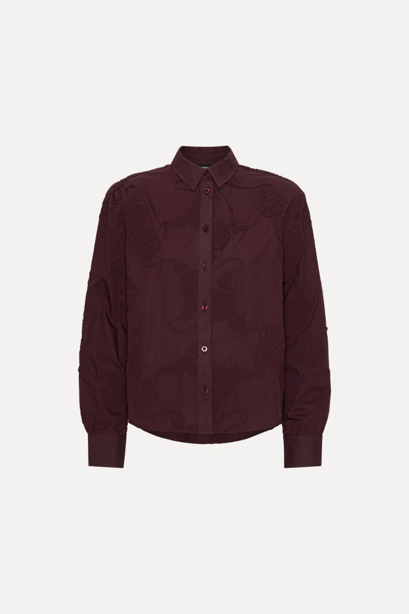 ROTATE Flower oversized shirt Zinfandel