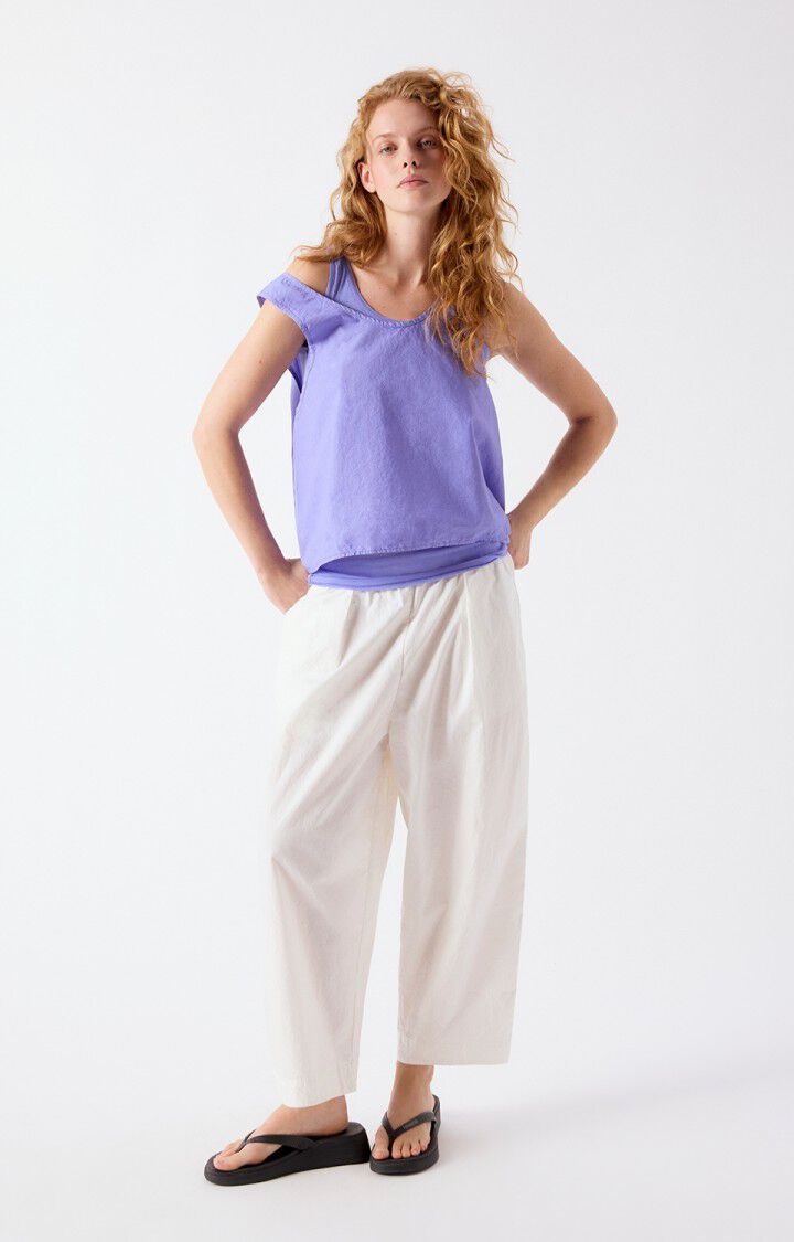 American Vintage BAI10B Pantalon Blanc casse