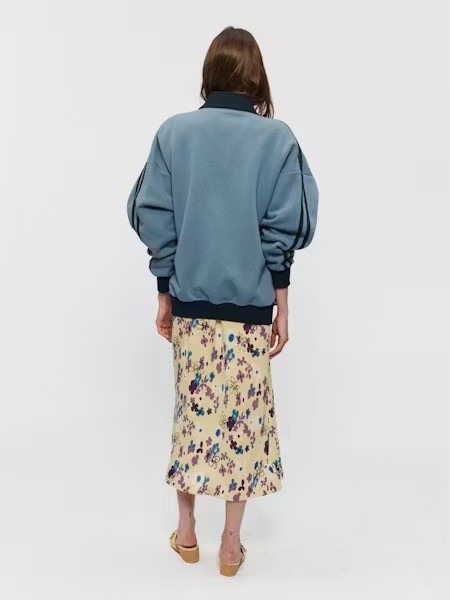6397 Fleecy track zip up French blue