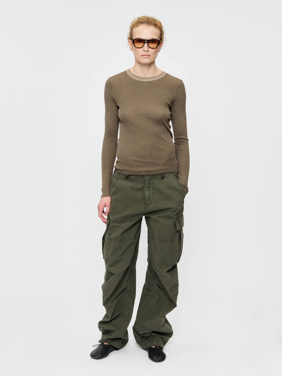 6397 Worn cargo jeans Army