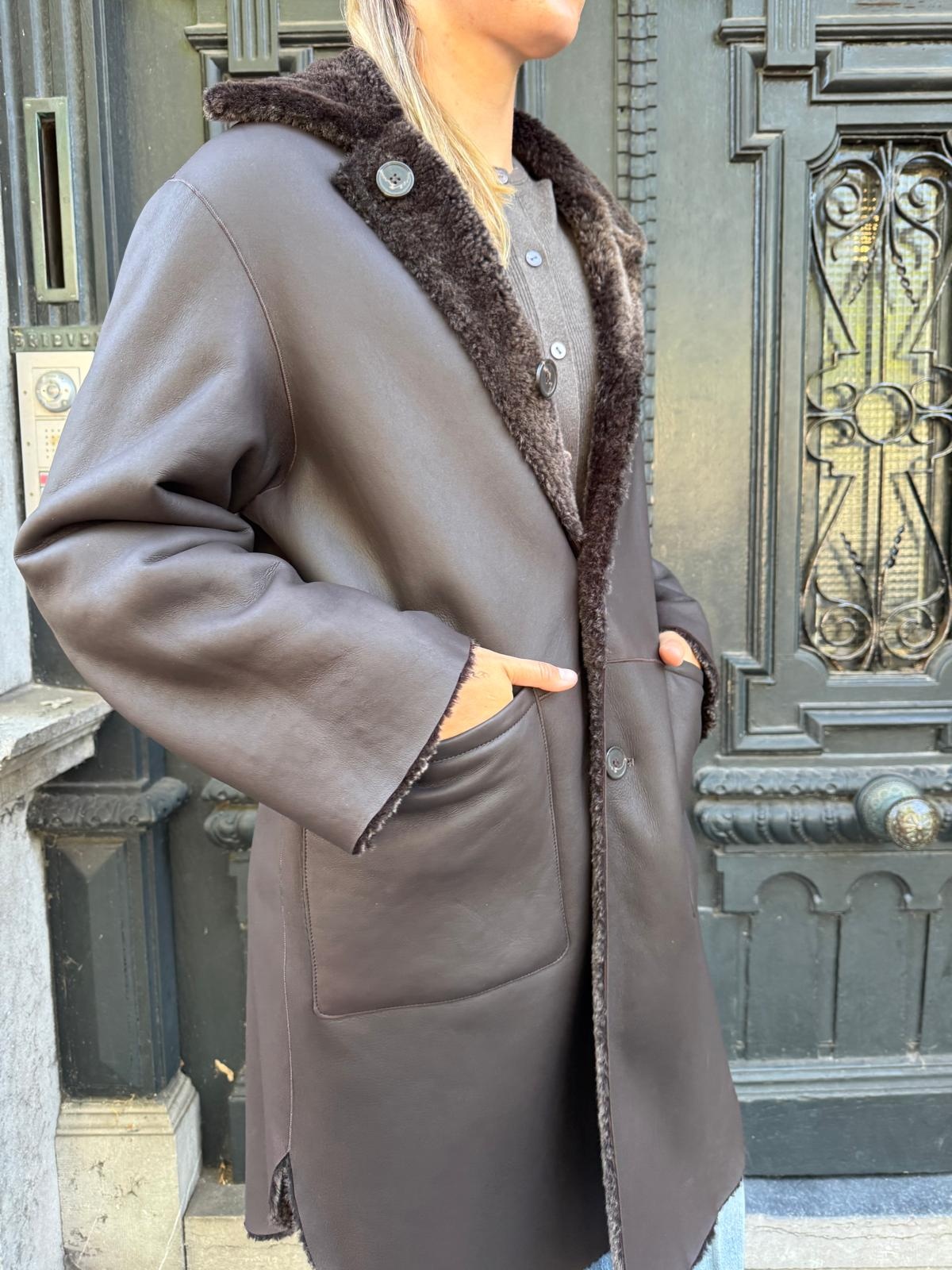 Arma Zoey merinillo alba nappa jacket Coffee bean