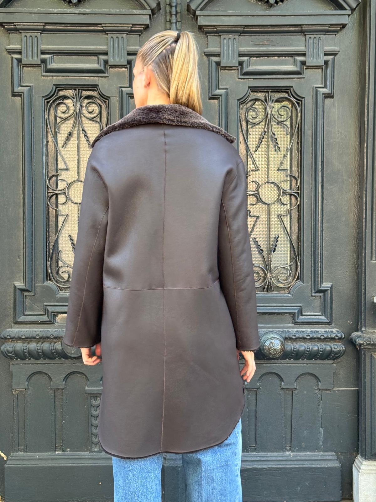 Arma Zoey merinillo alba nappa jacket Coffee bean