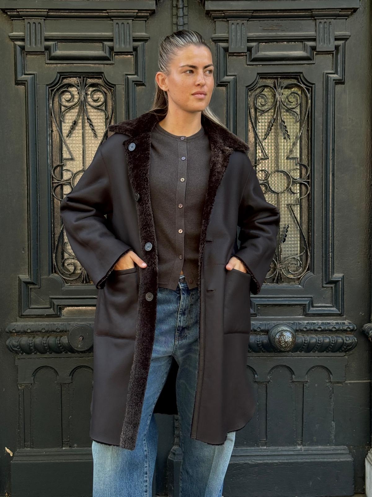 Arma Zoey merinillo alba nappa jacket Coffee bean